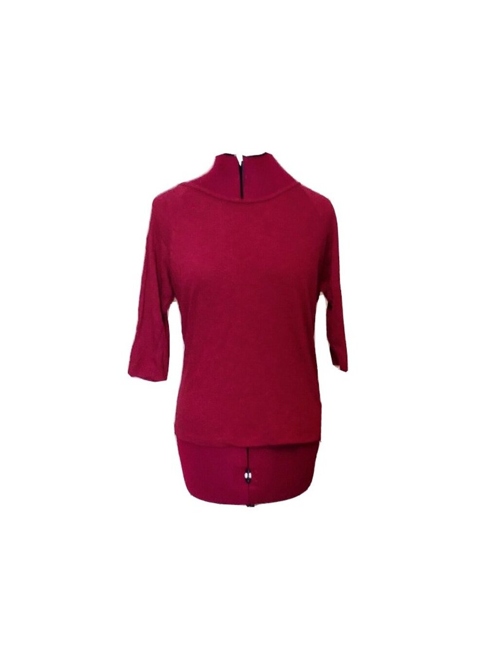 ZARA Trafaluc Top Women’s Medium Maroon Cotton 3/4 Sleeve Button-Down Knit Shirt